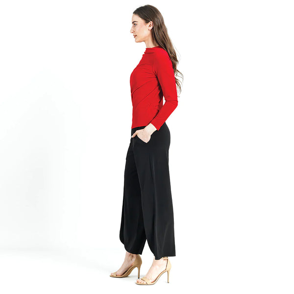 Red Drape Neck Top