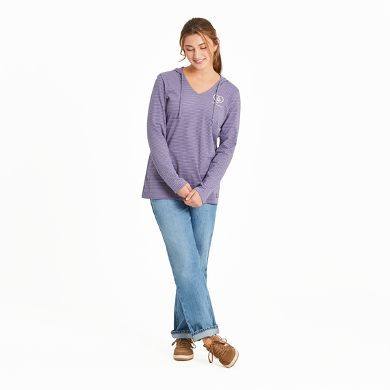 Purple Paw Stripe Hoodie