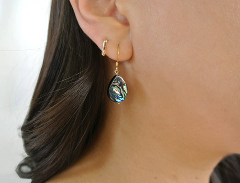 Abalone Gold Earrings