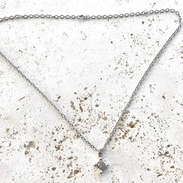 Tiny Silver Cross Necklace