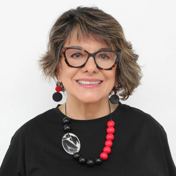 Black/Red Medallion Necklace
