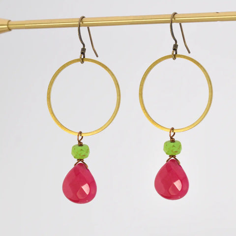 Fuchsia Lime Earrings