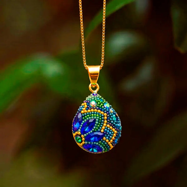 Crystal Drop Gold Necklace