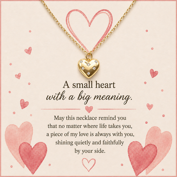 Gold Crystal Heart Necklace