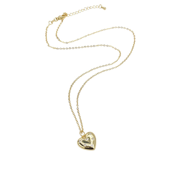 Gold Crystal Heart Necklace