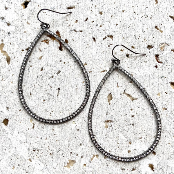 Gunmetal Teardrop Earrings