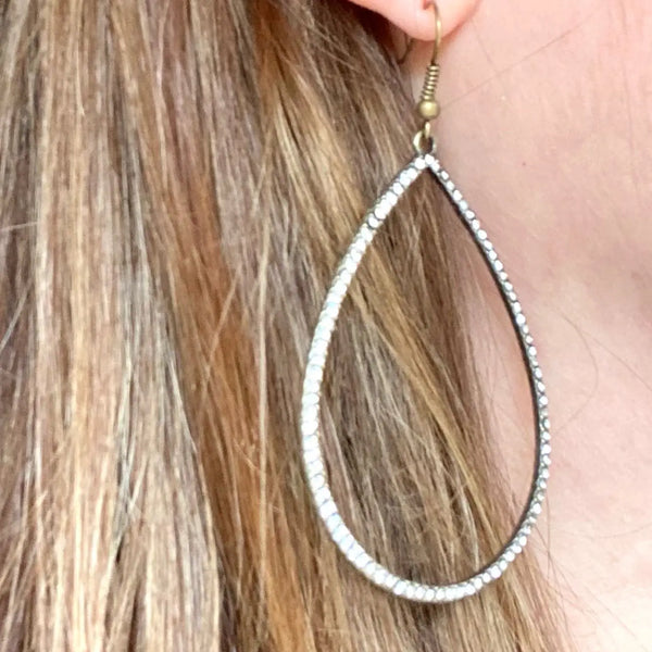 Gunmetal Teardrop Earrings