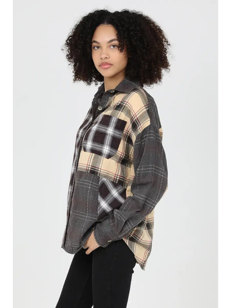 Mixed Plaid Shirt