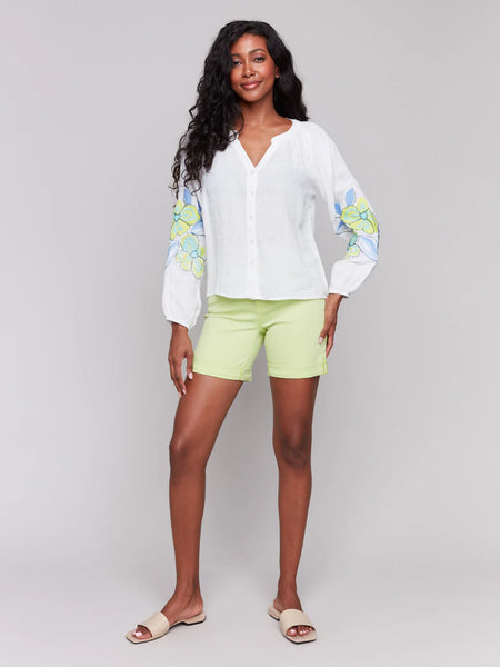 Raglan LS Embroidered Blouse
