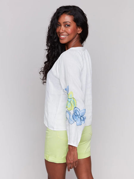 Raglan LS Embroidered Blouse