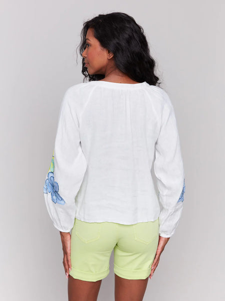 Raglan LS Embroidered Blouse