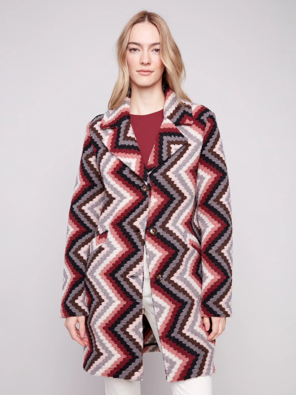 Plushy Knit Button Front Jacket