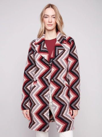 Plushy Knit Button Front Jacket