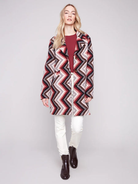 Plushy Knit Button Front Jacket
