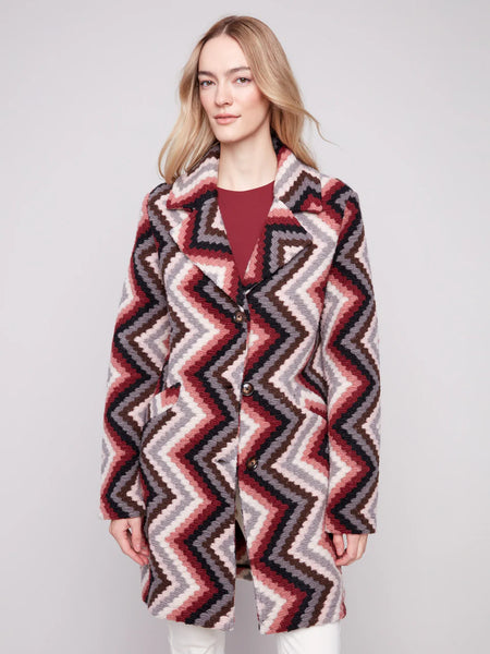 Plushy Knit Button Front Jacket