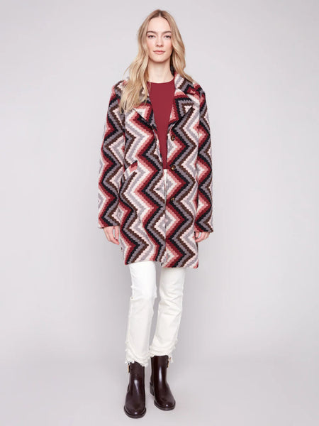 Plushy Knit Button Front Jacket