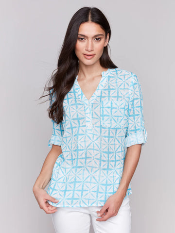 Cotton Gauze Top Lagoon