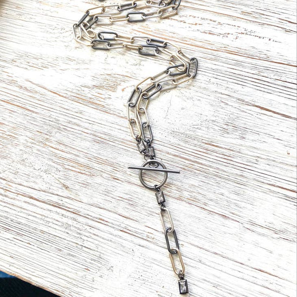 Mixed Metal Paperclip Necklace