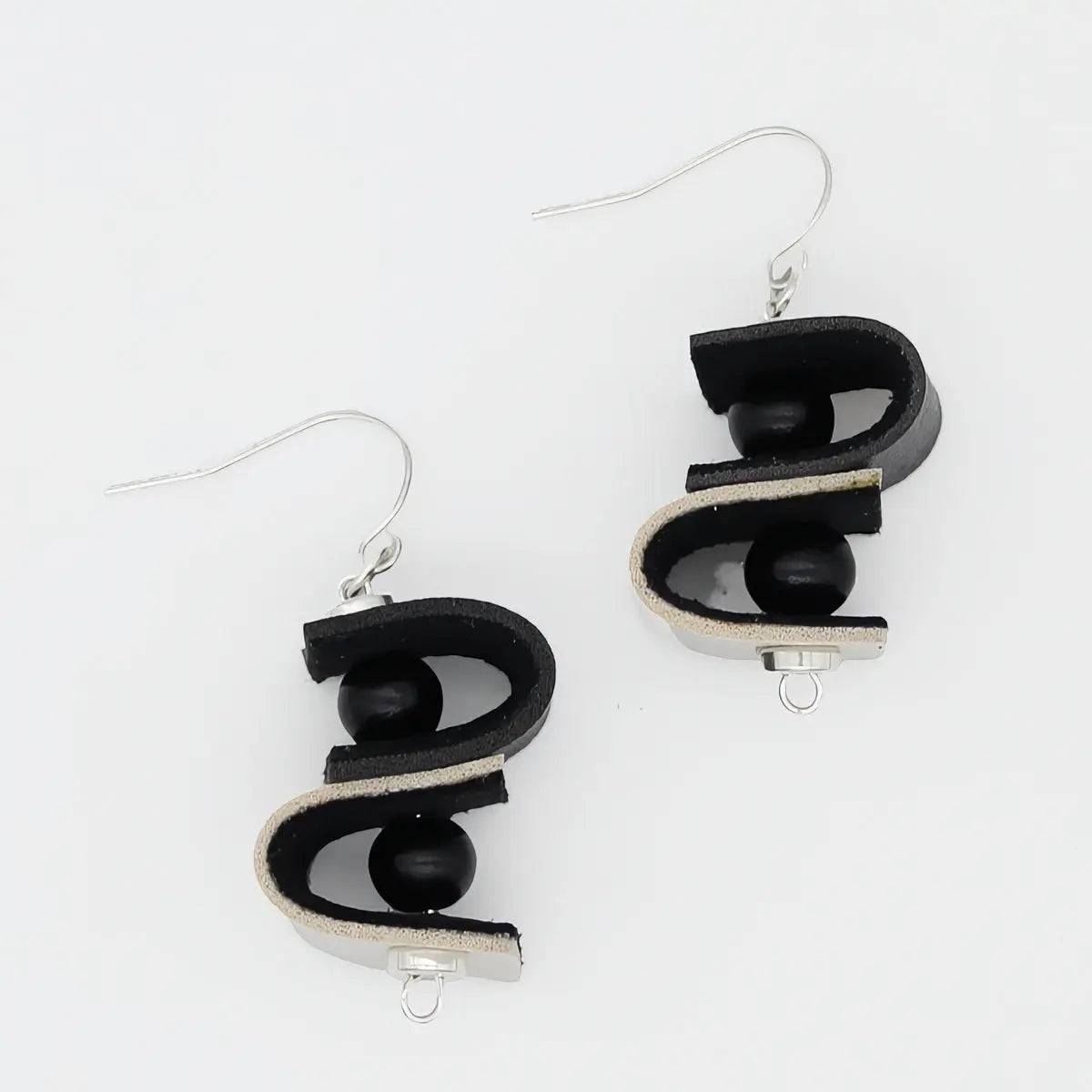 Duo Tone Leather Earring