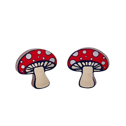 Mushroom Post Earrings