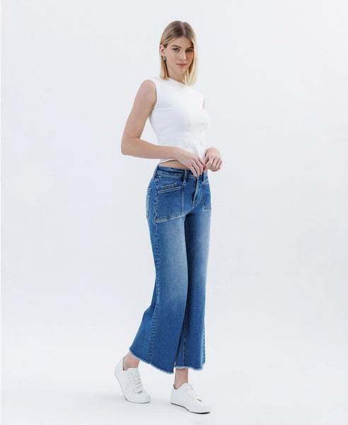 High Rise Crop Wide Leg Jean