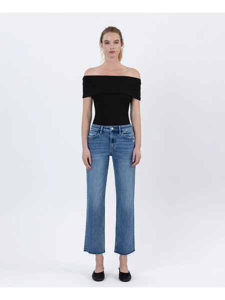 High Rise Straight Ankle Jeans