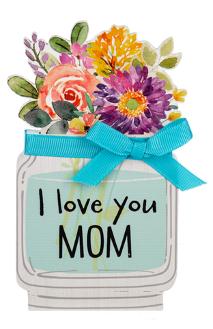 I Love You Mom Wood Vase