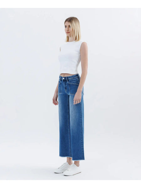 High Rise Crop Wide Leg Jean
