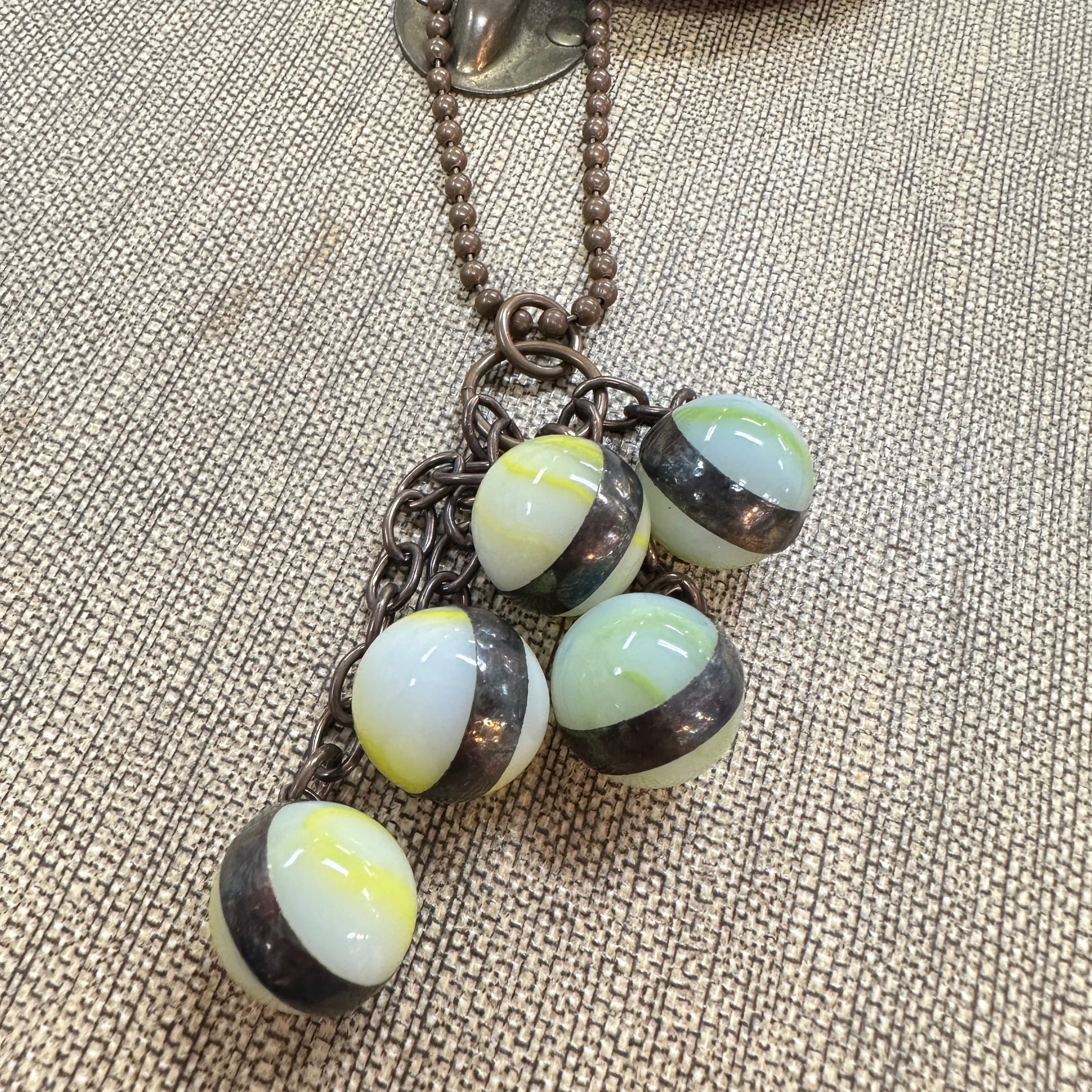 Yellow Swirl Marble Necklace