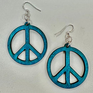 Peace Earrings Aqua Marine