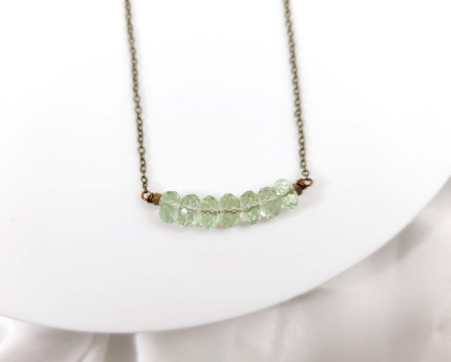 Green Amethyst Arc Necklace