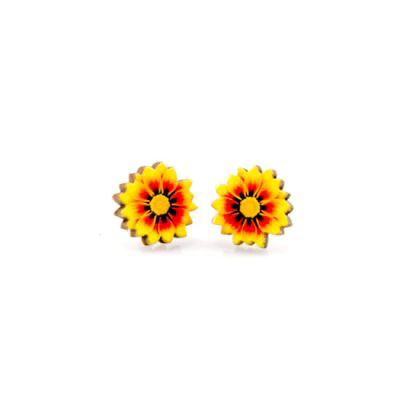 Fire Wheel Flower Post Earrings