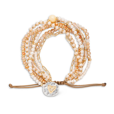 Beaded Love Bracelet Champagne