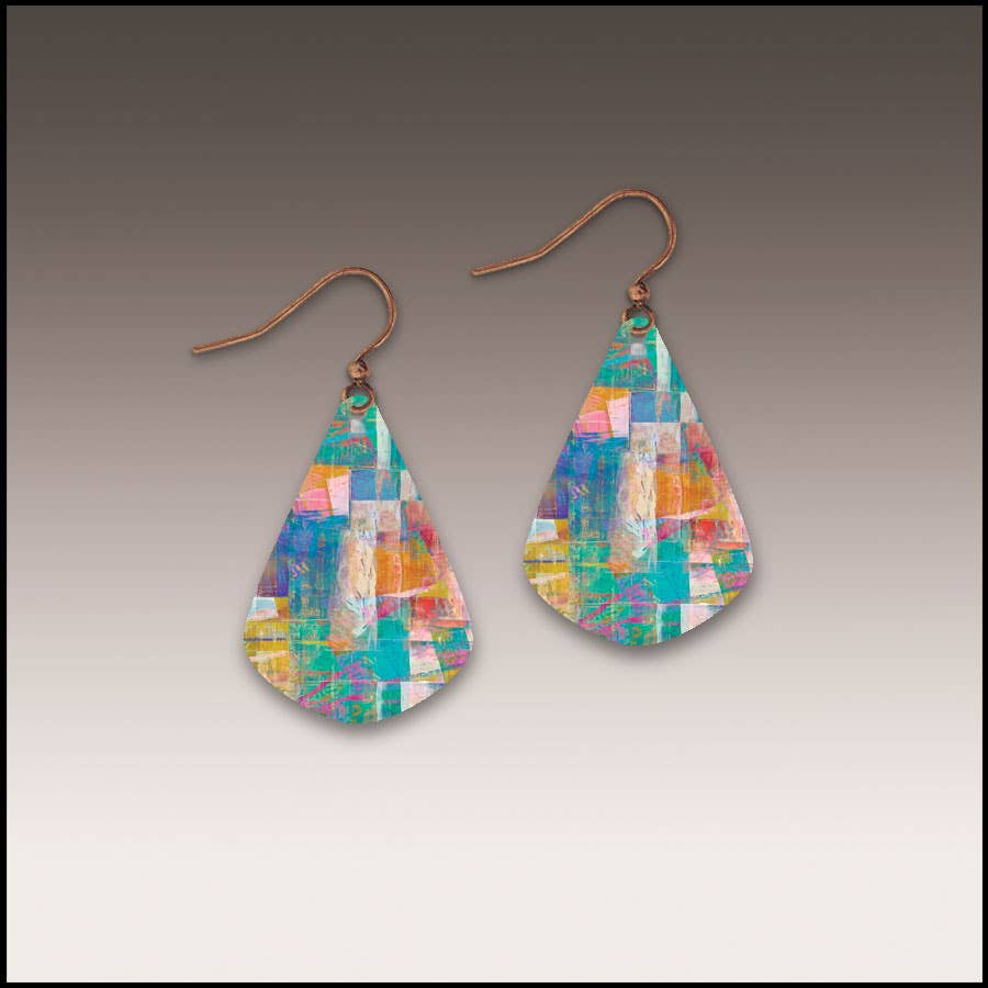 Colorful Grid Petal Earrings