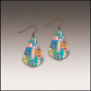 Colorful Grid Petal Earrings