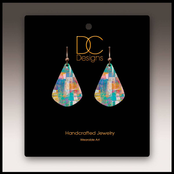 Colorful Grid Petal Earrings