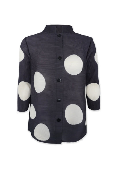 Mari Dot Mandarin Collar Top
