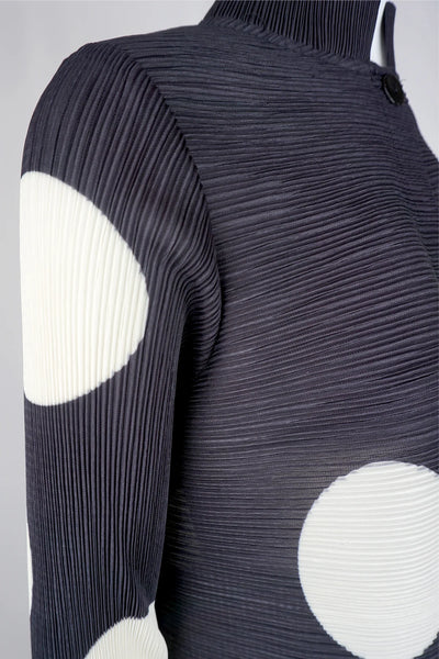 Mari Dot Mandarin Collar Top