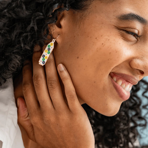 Nadia Floral Ivory Earring