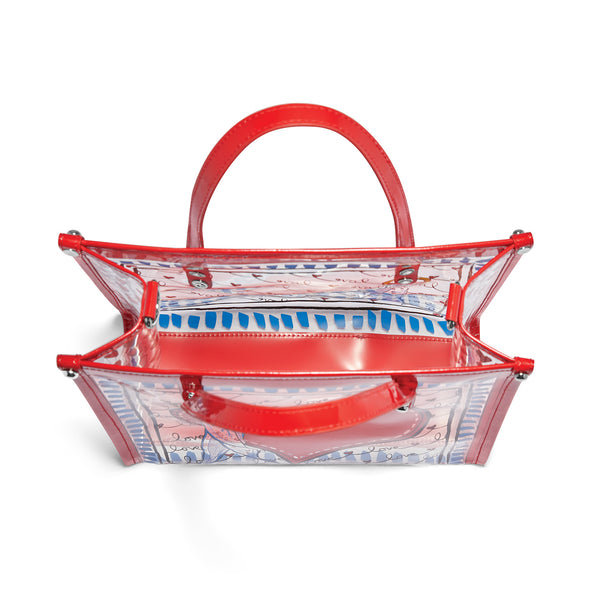 Striped Loved Vinyl Tote Bag