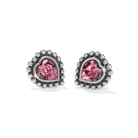 Shimmer Heart Pink Earrings