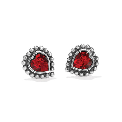 Shimmer Heart Red Earrings