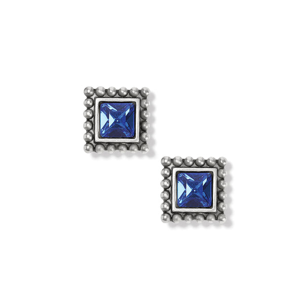 Sparkle Square Blue Earrings