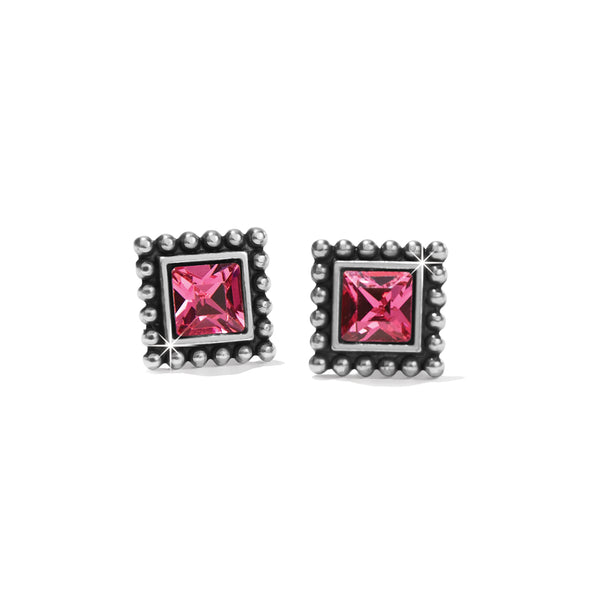 Sparkle Square Pink Earrings