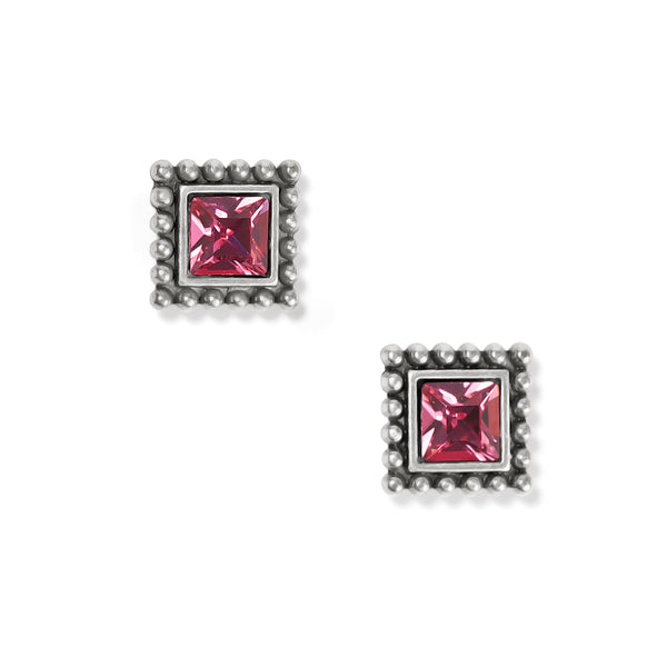 Sparkle Square Pink Earrings
