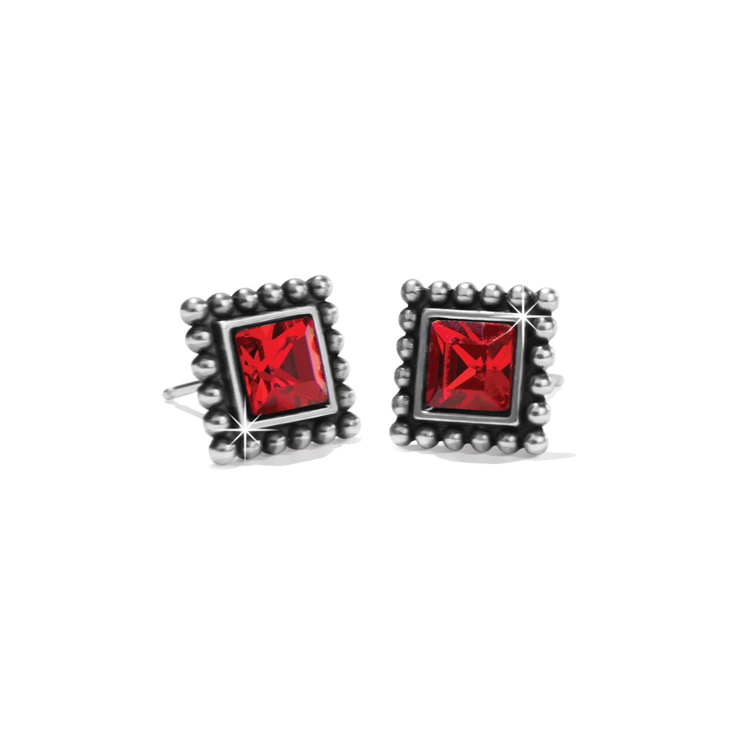 Sparkle Square Red Earrings