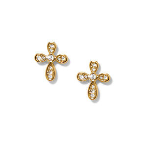 Enchanting Cross Gold Earrings