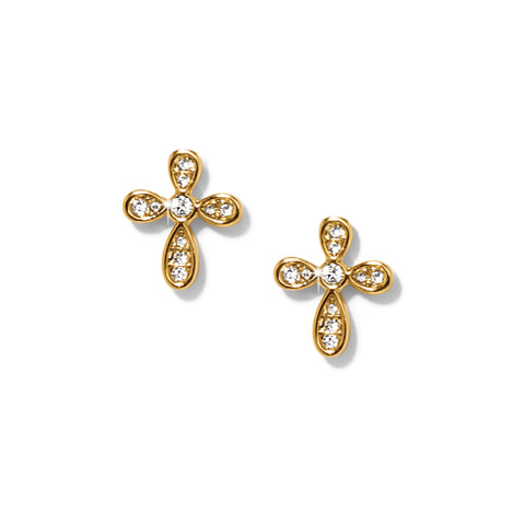 Enchanting Cross Gold Earrings