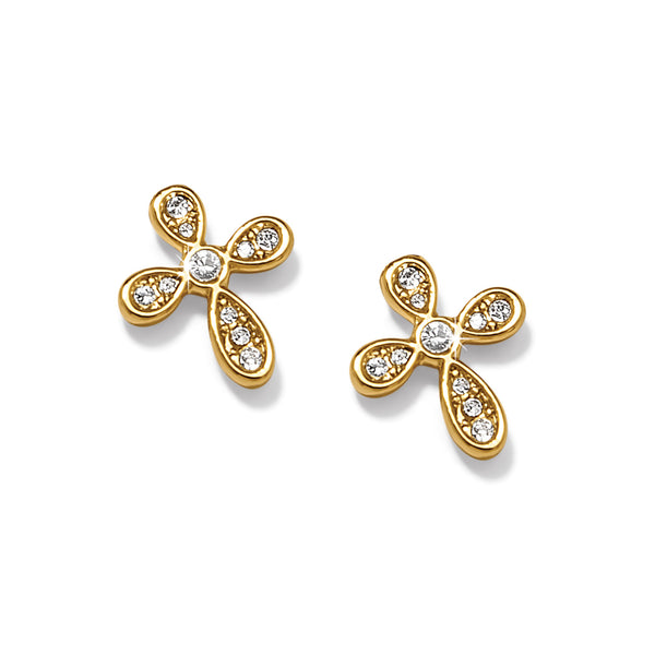 Enchanting Cross Gold Earrings