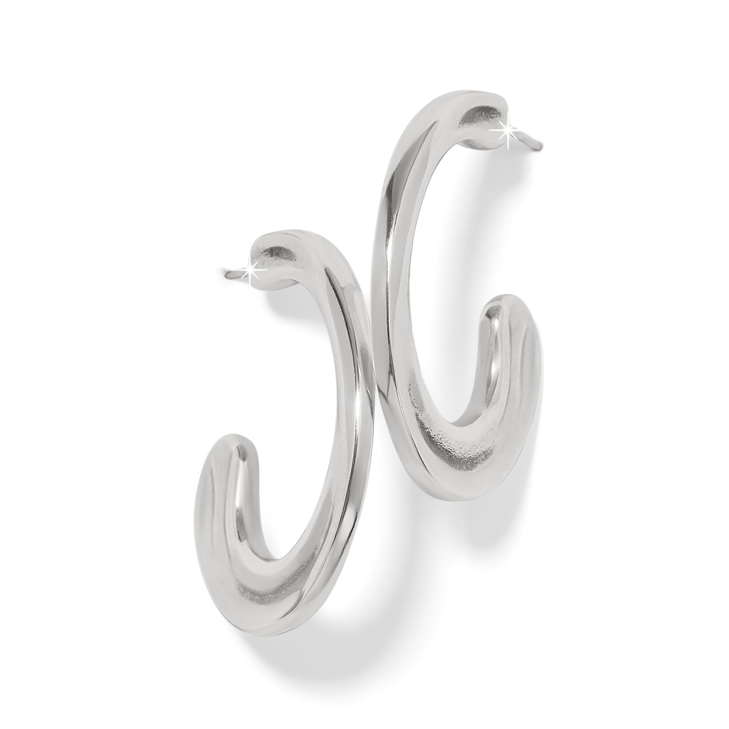 Cascade Silver Hoop Earrings
